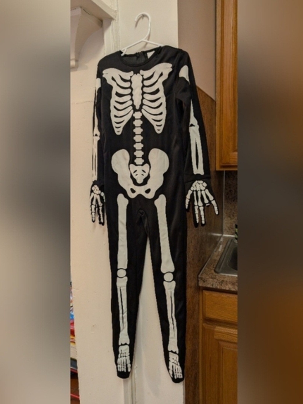 Kids Black Glow In The Dark Skeleton Jumpsuit Costume
